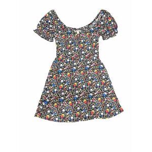MIAMI|FLORAL Short Sleeve On/Off‎ Shoulder Tie front  Dress Cottagecore M